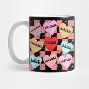 Groovy Teach Love Inspire Candy Happy Valentines Day Mug